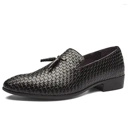 Casual Shoes Men's Loafer Oversized Woven Sleeves Black Driving Leather Eur Size 38-48