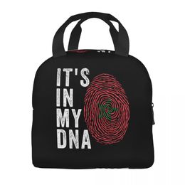 It's In My DNA Morocco Flag Insulated Lunch Bag for Women Waterproof Hot Cold Lunch Box Office Work School