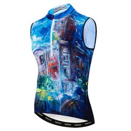 Racing Jackets 2024 Bike Sleeveless Cycling Jersey Half Zipper Men Mountain MTB Ropa Bicycle Top Shirt Summer Blue