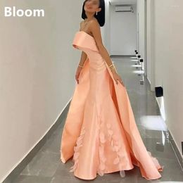Party Dresses Saudi Arabia Evening Wedding Bride Gowns Floor Length 3d Flowers Prom A-Line Formal Occasion