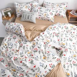 Bedding Sets Thickened Sanding Three Piece Set Four Simple Cotton Bed Sheet Quilt Cover Small Fresh Factory Wholesale