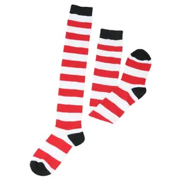 Women Socks Children's High Over The Knee For Black White Striped Hosiery Long Cotton Stockings Knitted Warm Soks