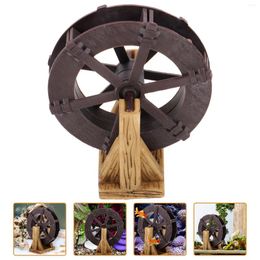 Decorative Figurines DIY Waterfall Fountain Wheel With Bracket Water Scene Layout Ornament