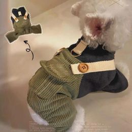 Dog Apparel Pulling Cool Four Legged Clothes Pet Male Small Handsome Strap Pants Teddy Autumn/Winter Plush