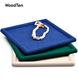 Decorative Plates WoodTen Premium Square Microfiber Jewellery Display Tray Organiser For Necklace Pendant Bangle Customised