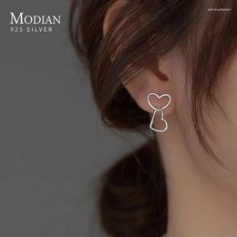 Stud Earrings Modian Hearts To Heart Romantic Ear Studs 925 Sterling Silver Charm Light Luxury For Women Party Fine Jewelry