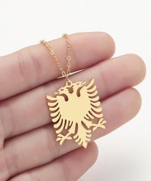 Pendant Necklaces WANGAIYAO Stainless Steel Accessories Albanian Eagle Golden Necklace Couple Fashion Personality Item Jewelry6997704