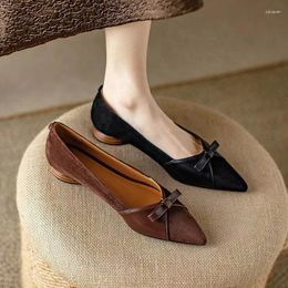 Casual Shoes Women Flats Slip On Flat Woman Low Heels Dress Pointed Toe Elegant Office Bow Spring