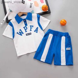 Clothing Sets Summer New Baby Boys Clothes Letter Print Sports T-Shirt + Shorts 2PCS/Sets for Toddler Infant Clothing Casual Outfits Y240412