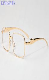 top quality mens sunglasses for men clear full semi rimless glasses attitude gold silver Leopard Metal alloy frame women sunglasse1897406