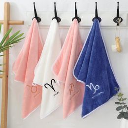 Towel Coral Velvet Constellation Style Soft Water Absorbent Multicolor Optional Embroidery Hand Washing Face ZB621