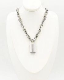 2021 Luxury designer Necklace Jewellery gold necklaces for women trendy titanium steel love lock head mens fashion thick chain No al5478298