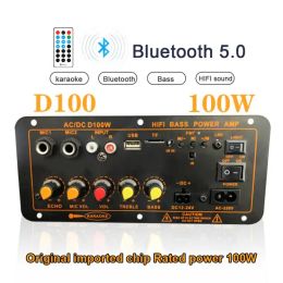 Amplifiers For 812 Inch Speaker Audio Dual Mic Amplifier 100w Audio Amplifier Digital 5.0 Amplifier Board Amplifiers D100