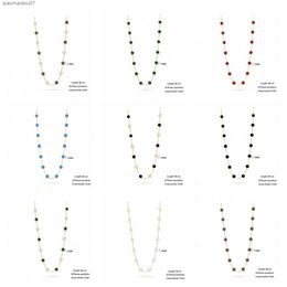 Pendant Necklaces High-quality 42 Colour Long Necklace Natural Gem Flower Jewellery 4 Leaf Flower Earrings for Women Four-leaf Clover Necklace GiftL2404