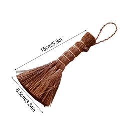 Tea Table Broom Brush Sweeper Manual Handheld Office Duster Palm Fibre Bottle Dish Cleaning Tool Strap Colour Random