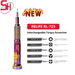 RELIFE RL-723 5 in 1 Interchangeable Screw Torque Screwdriver Set Superhard for Mobile Phones Disassembly Repair Tools