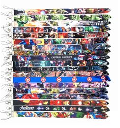 Cell Phone Straps Charms 100pcs Cartoon Anime Movie Neck Straps Lanyard ID Badge Holder Rope Keys Chain Key rings Cosplay Access7413413