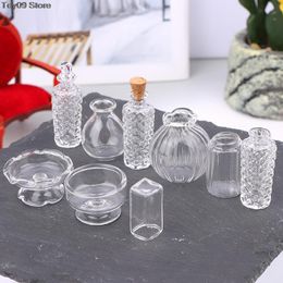 1PC 1:12 Dollhouse Miniature Glass Vase Dessert Cup Wine Bottle Wishing Bottle W/Corked Home Decor Toy Doll House Accessories