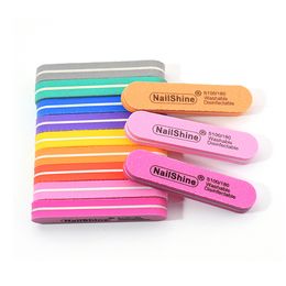 100 Pcs Sponge Mini Straight Nail File 100 180 Polisher Pedicure Manicure Tool Washable For Gel Polish Nail Art Tool Accessory