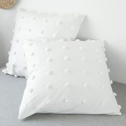 Tufted Dot Duvet Cover 3 Pieces Set(1 Jacquard Duvet Cover 2 Pillowcases) Soft Microfiber with Zipper Closure Corner Ties TJ9500