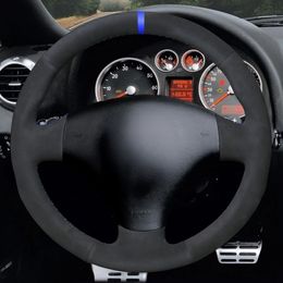 Anti-slip Black Suede Car Steering Wheel Cover For Audi A2 8Z A3 8L Sportback A4 B6 Avant A6 C5 A8 D2 TT 8N S3 S4 RS 4 RS 6