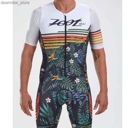 Cycling Jersey Sets Zootekoi Summer Triathlon Cycling Men Short Seve Tights Suit Ropa Ciclismo Highquality Bike Running Swimming Bodysuit Jumpsuit L48