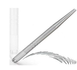 100Pcs professional 3D silver permanent eyebrow microblade pen embroidery tattoo manual pen with high quallity5090426