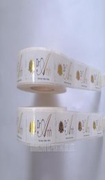 Gold foil labels stamping stickers waterproof Custom printing on rolls High quality4516824