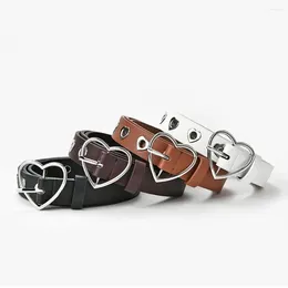 Belts Heart Buckle Decorative Belt Stylish Heart-shaped Women's Jeans With Adjustable Length Hollow For Fashionable