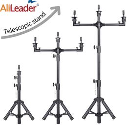 3-Head Mannequin Head Stand Adjustable Wig Stand Tripod For Wig Display/Canvas Head Mannequin Training Professional Tripod