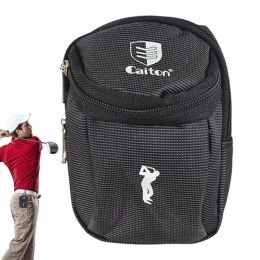 Black Portable Golf Ball Bag Pouch Divot Tool Holder Belt Hip Sack Balls Waist Golf Carrier For Men And Women