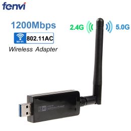 Cards Wireless AC1200 Dual Band 1200Mbps USB Wifi Adapter Dongle RTL8812AU 802.11ac Wifi USB 3.0 Antenna Card For Desktop PC Laptop