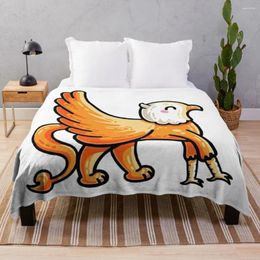 Blankets Gryphon Cute Bunk Beds Sofa Blue Tile Staring Throw Blanket