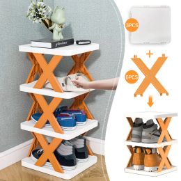 Home Shoes Cabinet Free Assembly Display Shelf Shoe Rack Multifunctional Shelf Removable Splicing Sundries Shoes Holders
