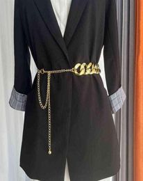 Gold Chain Thin Belt For Women Fashion Metal Waist Chains Ladies Dress Coat Skirt Decorative Waistband Punk Jewellery Accessories G28464754