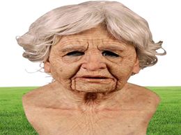Realistic Human Wrinkle Party Cosplay Scary Old Man Full Head Latex Mask for Halloween Festival 2206102619808