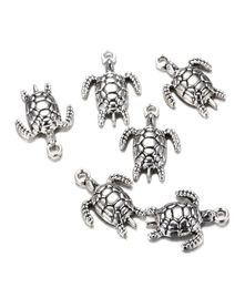 100pcslot 2317mm antique silver Alloy Turtle charms Pendant for Jewellery Making Metal Animal Pendant for DIY Findings9406518