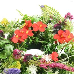 Decorative Flowers Wildflower Wreath Fake Spring Plastic Branch Simulation Artificial Garland Door Hanging Wedding Decoration