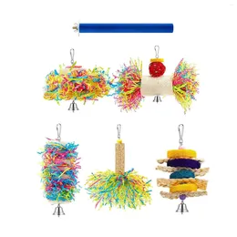 Other Bird Supplies 6Pcs Birds Swing Chewing Boredom Breaker Parrot Cage Hanging Toys For Budgie Small Parakeets