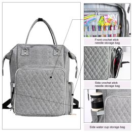 New Large Crochet Storage Backpack Organizer Portable Knitting Bags and Totes Organizer Yarn Storage Backpack for Knitting Gift