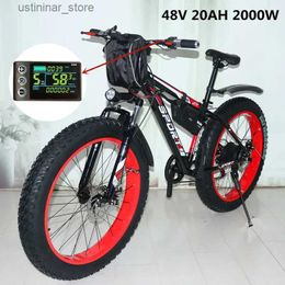 Bikes Ride-Ons 1000W 2000W power mountain bike lithium electric bicycle 48V 20Ah electric bicycle eBike electric bicycle electric snowmobile L47