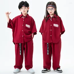 Stage Wear Kids Hip Hop Dancing Costumes For Girls Boys Ballroom Jazz Dance Clothes Party Shirt Pants Vest Outfits Suit Perform