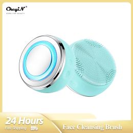 Massager Ckeyin Electric Facial Cleansing Brush Ultrasonic Silicone Face Deep Cleaner Massager Beauty Hine Blackhead Remover Skin Care