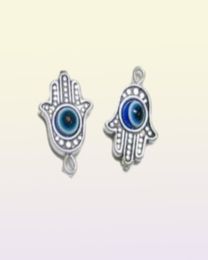 100pcs Hamsa Hand EVIL EYE Kabbalah Luck Charms Pendant For Jewelry Making Bracelet 19x12mm276k1724183