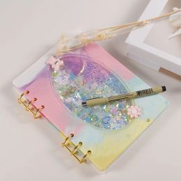 A5 Notebook Cover Quicksand Resin Mould DIY UV Epoxy Silicone Moulds Transparent Book DIY Notebook Diary Book Resin Casting Moulds
