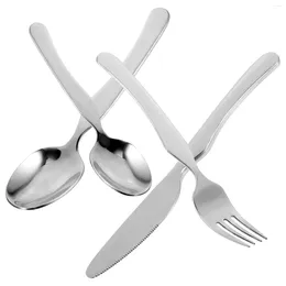 Dinnerware Sets Tableware Forks Silverware Portable Flatware Children Steak Kitchen Supplies Kids Suit Stainless Steel Teaspoon