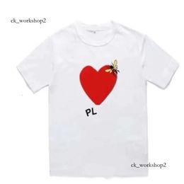 Designer Red Heart Fashion Embroidered Play Brand Summer Cdgs Shirt Cotton Printed Short Sleeve High Quanlity Tshirts Play Brand Unisex T Shirts 509