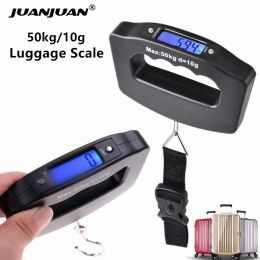 Portable Mini Hanging Scale 50Kg 10g Electronic Weighting Luggage Scale Fish Hook Digital Scale Blue Display Balance