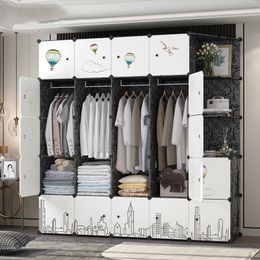 Simple Organizer Wardrobe Dressers Storage Clothes Portable Closet Partitions Cabinet Display Cheap Muebles Trendy Furniture