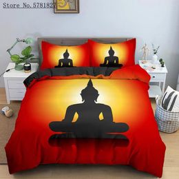 Bedding Sets 2/3 Pieces Buddha Set Colourful Religious Duvet Cover For Bedroom Bed Quilt Microfiber Fabric
